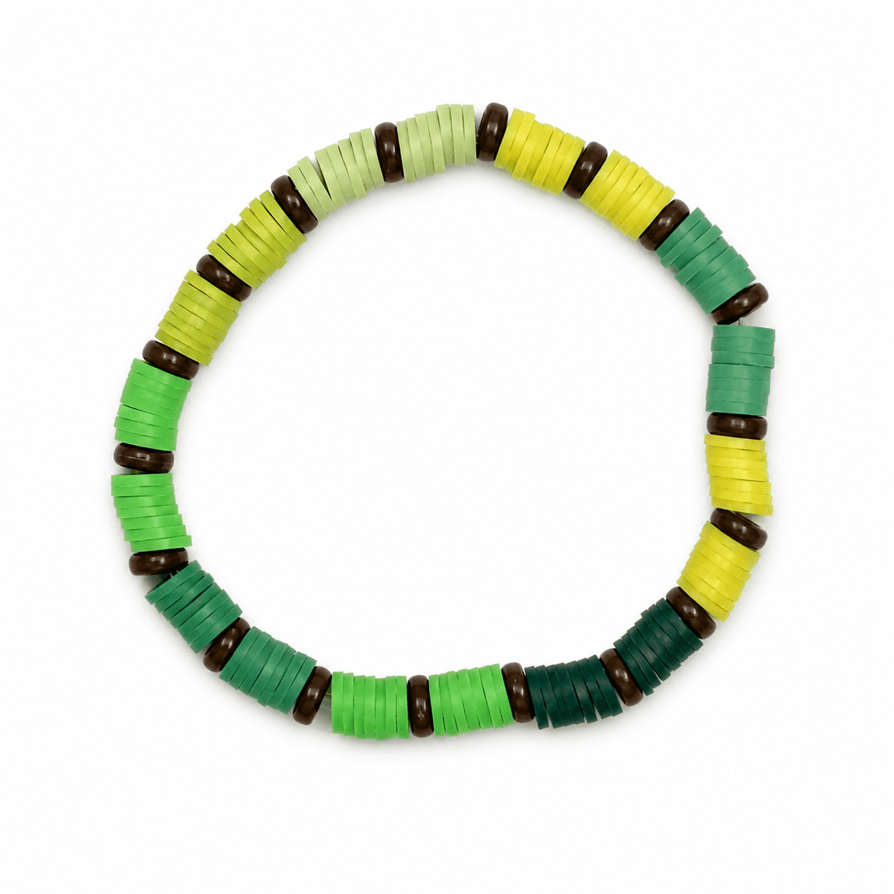 Green Gradient Brown Spacer Bracelet