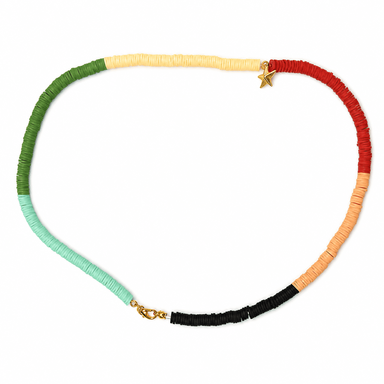 Multicolor Clay Disc Necklace