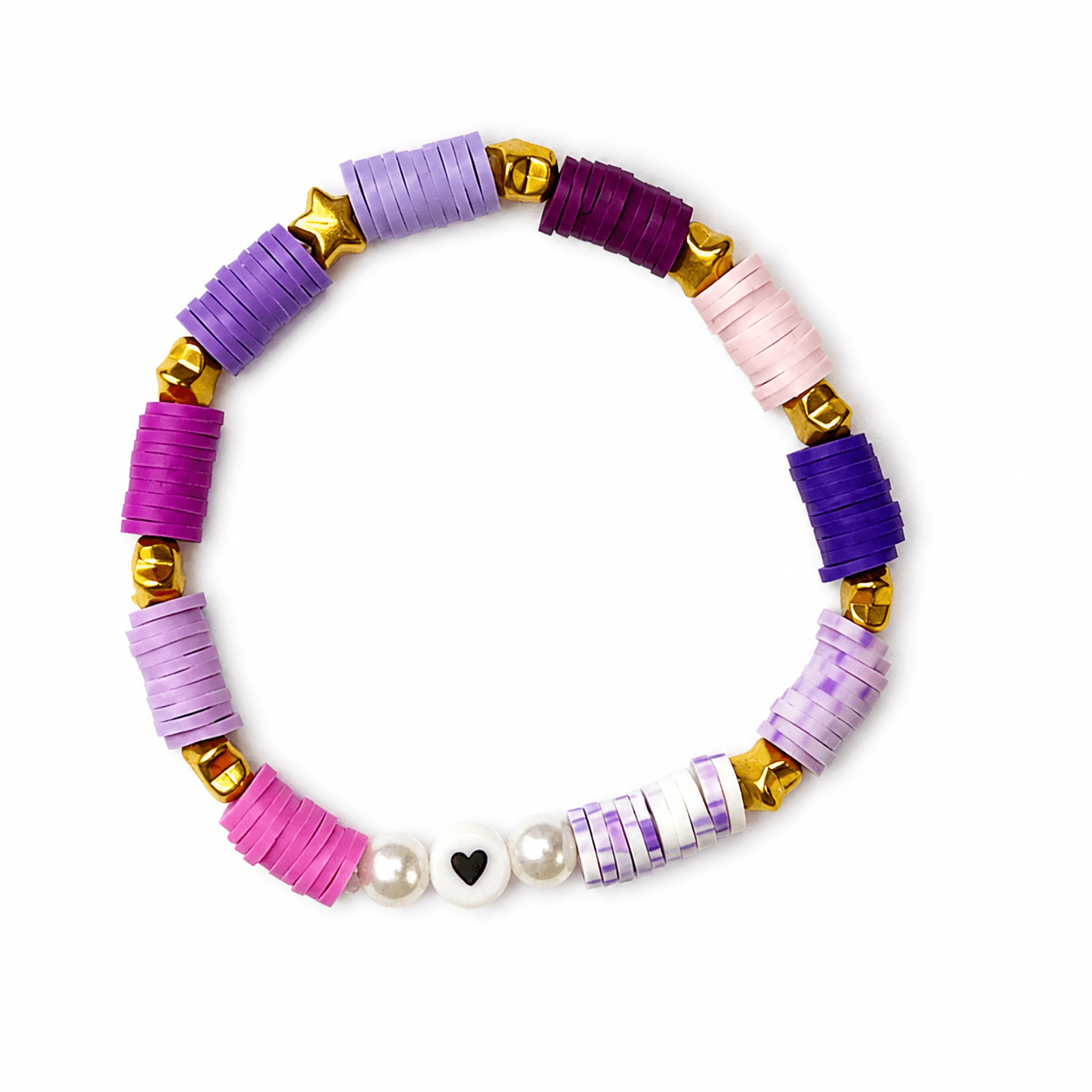 Purple Stars & Heart Bracelet